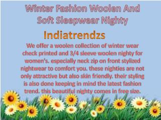Winter Fashion Woolen And Soft Sleepwear Nighty
