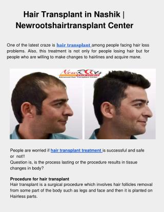 Hair Transplant in Nashik | Newrootshairtransplant Center