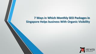 7 Ways in Which Monthly SEO Packages in Singapore Helps business With Organic Visibility