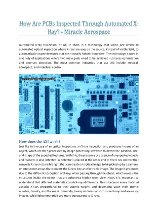 How Are PCBs Inspected Through Automated X-Ray? - Miracle Aerospace