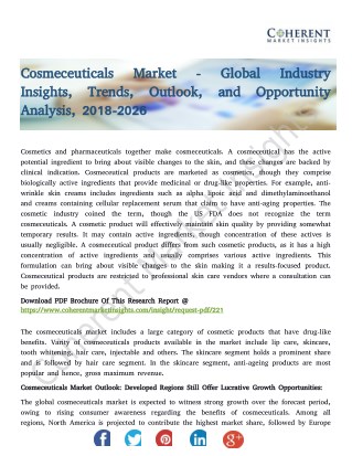 Cosmeceuticals Market - Global Industry Insights, Trends, Outlook, and Opportunity Analysis, 2018-2026