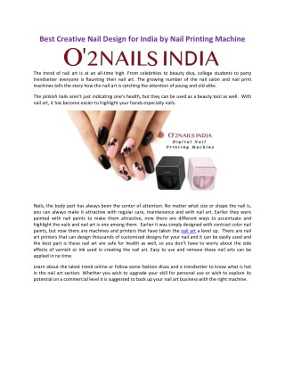 Best Creative Nail Design for India by Nail Printing Machine