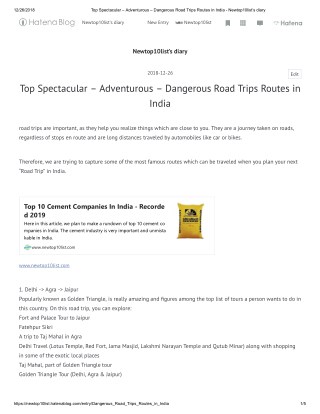 Top Spectacular – Adventurous – Dangerous Road Trips Routes in India