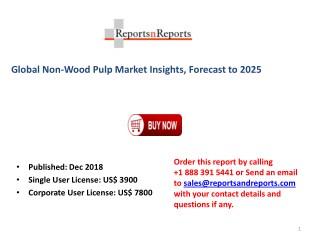 Non Wood Pulp Market - Segmented by Type, End-user and Region - Growth, Trends, and Forecast 2018 – 2025