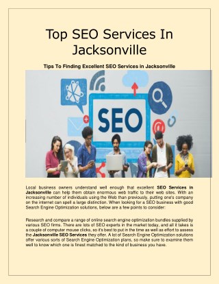 Top SEO Services in Jacksonville