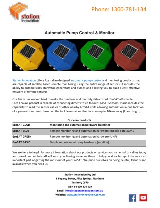 Automatic Pump Control & Monitor