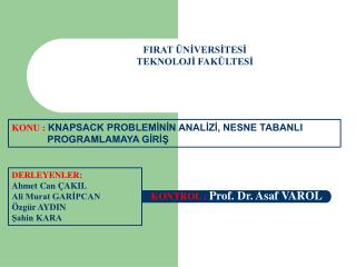 FIRAT ÜNİVERSİTESİ TEKNOLOJİ FAKÜLTESİ