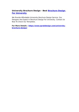 University Brochure Design - Best Brochure Design For University