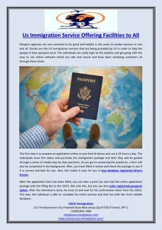 Us Immigration Service Offering Facilities to All