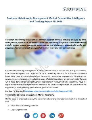 Customer Relationship Management Market