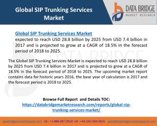 The Global SIP Trunking Services Market Share and Forecasts, 2018-2025 - Data Bridge Market Research