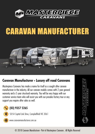 Caravan Manufacturer - Luxury off road Caravans
