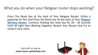 What you do when your Netgear router stops working?