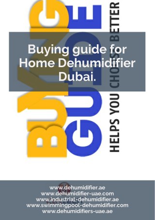 How to buy dehumidifier in Dubai, UAE?