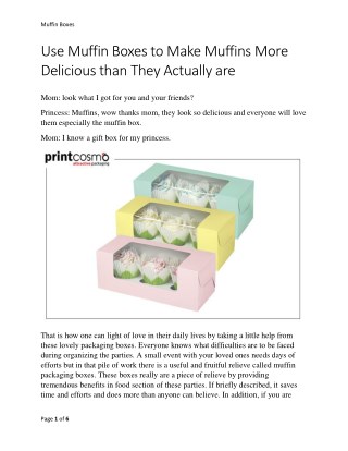 Use Muffin Boxes to make muffins more delicious than they actually are