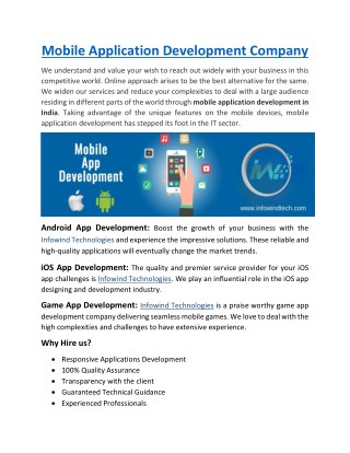 Mobile Application Development Company in India