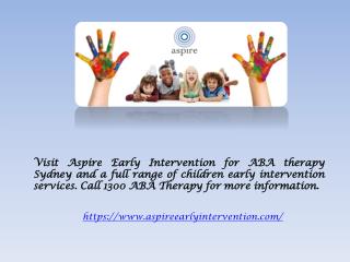 ABA Therapy Sydney - Aspire Early Intervention Services.