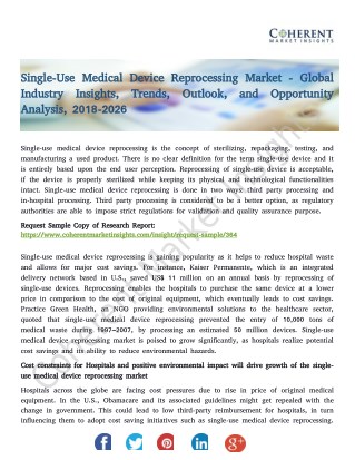 Single-Use Medical Device Reprocessing Market - Global Industry Insights, Trends, Outlook, and Opportunity Analysis, 201