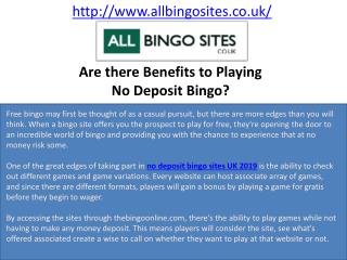 Are There Benefits to Playing No Deposit Bingo