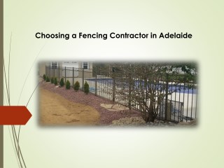 Choosing a Fencing Contractor in Adelaide