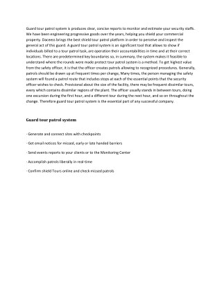 Security Guard Tracking System