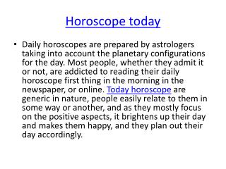 horoscope Today