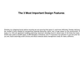 The 3 Most Important Design Features