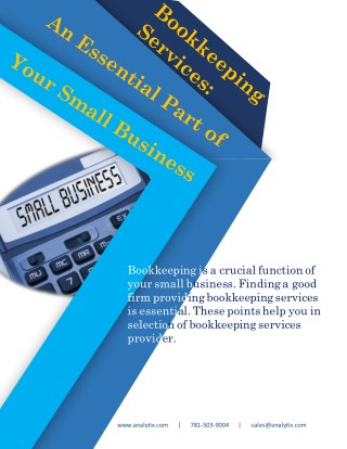 Bookkeeping Services Is An Essential Part Of Your Small Business