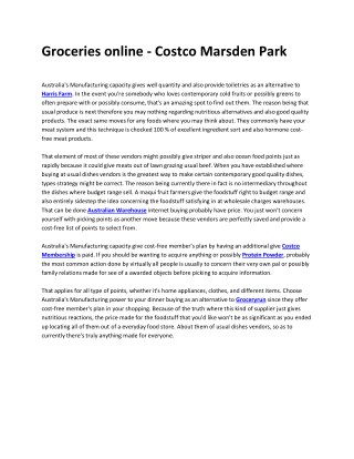 Groceries online - Costco Marsden Park