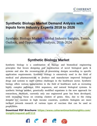 The Synthetic Biology Can Offer Opportunities for Payers as Consumer Demand for Cost-Effective Pharmaceuticals Rises