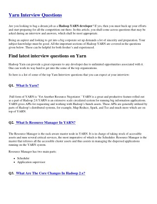 Read Best Yarn Interview Preparation.pdf