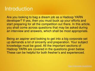 Read Best Yarn Interview Preparation.ppt