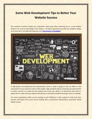 Some Web Development Tips to Better Your Website Success