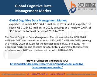 Global Cognitive Data Management Market Price, 2018-2025: Data Bridge Market Research