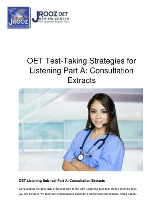 OET Test-Taking Strategies for Listening Part A: Consultation Extracts