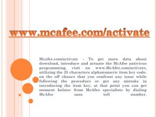 MCAFEE.COM/ACTIVATE- DOWNLOAD MCAFEE ANTIVIRUS