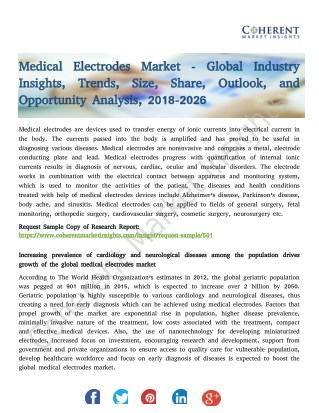 Medical Electrodes Market - Global Industry Insights, Trends, Size, Share, Outlook, and Opportunity Analysis, 2018-2026