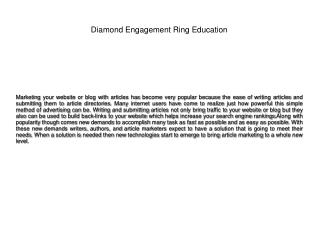 Diamond Engagement Ring Education
