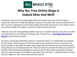 Why Yes, Free Online Bingo is Indeed Alive and Well!