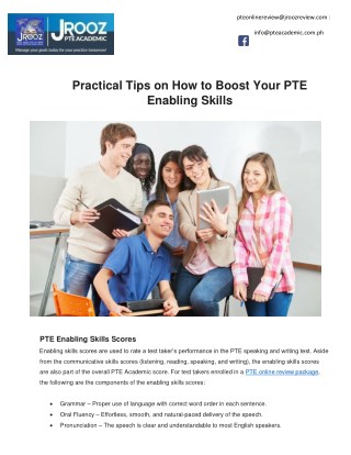 Practical Tips on How to Boost Your PTE Enabling Skills