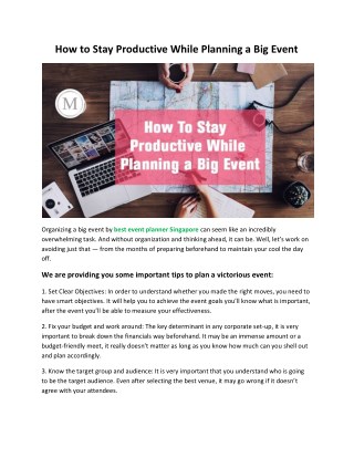How to Stay Productive While Planning a Big Event