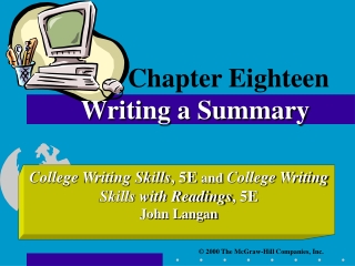 Chapter Eighteen Writing a Summary