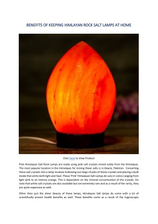 BENEFITS OF KEEPING HIMALAYAN ROCK SALT LAMPS AT HOME