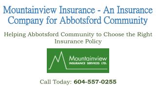 Mountainview Insurance - An Insurance Company for Abbotsford Community