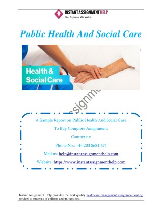 Role Of Public Health And Social Care