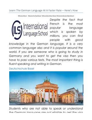 Learn The German Language At A Faster Rate – Here's How