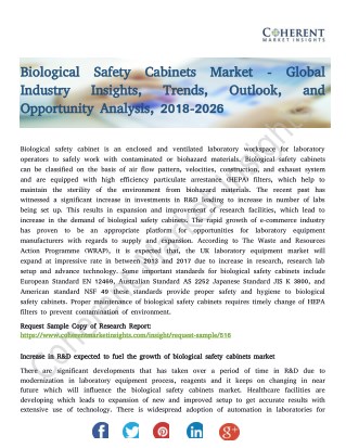 Biological Safety Cabinets Market - Global Industry Insights, Trends, Outlook, and Opportunity Analysis, 2018-2026
