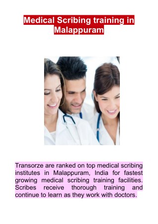 Medical Scribing training in Malappuram
