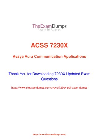Avaya 7230X Practice Questions [2019 Updated]