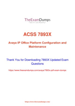 Avaya ACSS 7893X Practice Questions [2019 Updated]